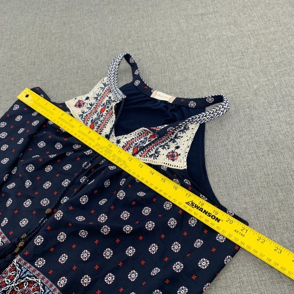 Altar'd State Boho Blouse Asymmetrical Sleeveless Top Paisley Print Tassel Front - Picture 9 of 14